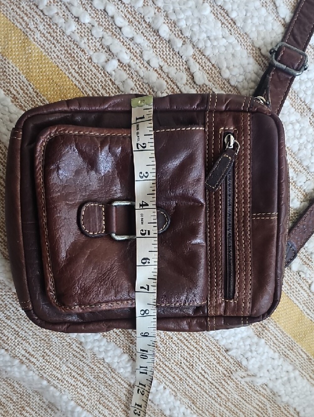 Handmade Voyager Slim Crossbody Bag - Brown - Picture 10 of 13